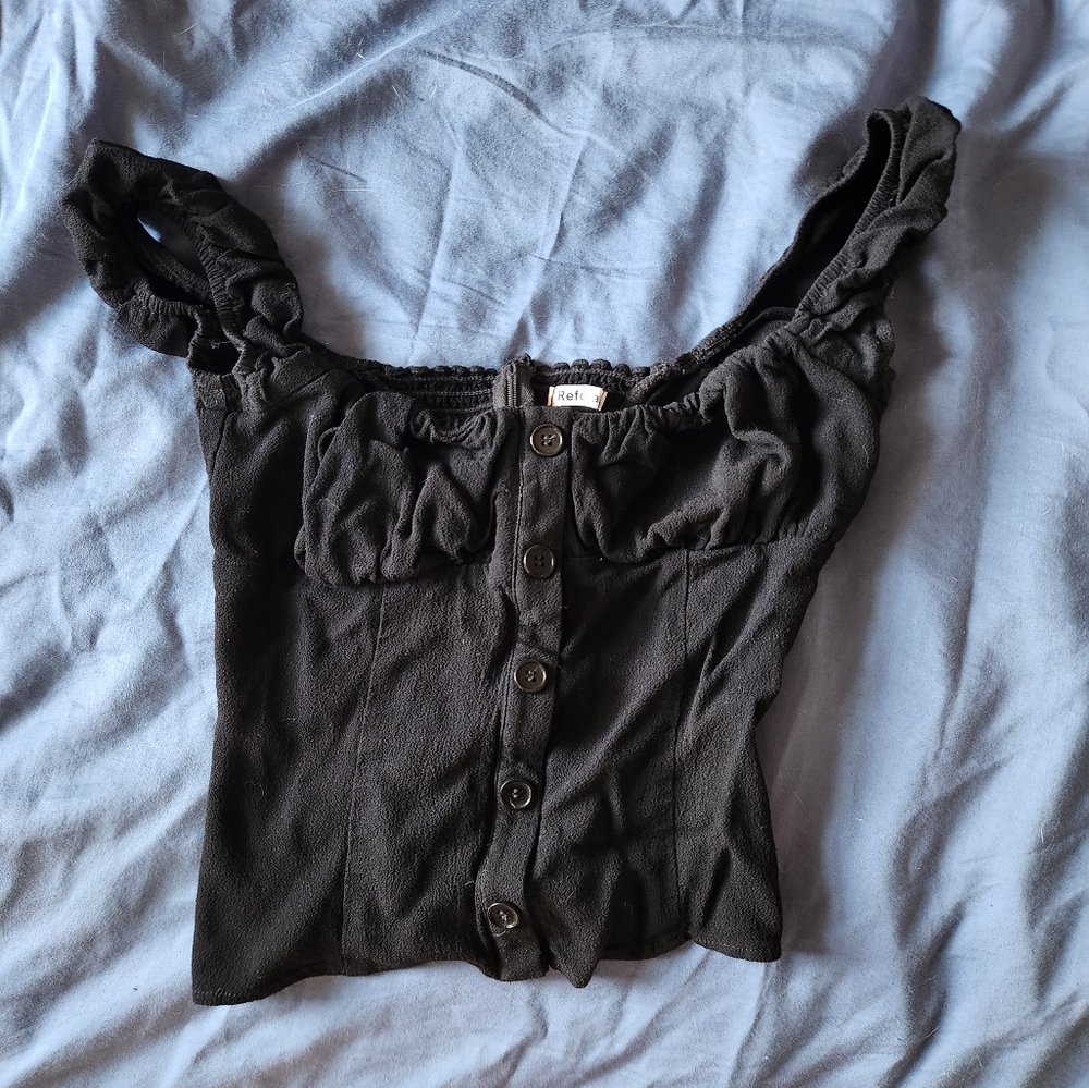 Reformation black milk maid like top